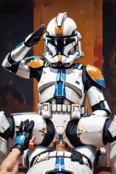 ai_generated armor clone_trooper gay male_only odinseye pov salute star_wars tagme