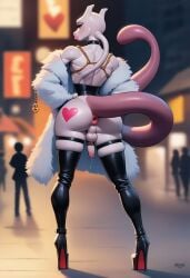 ai_generated ass femboy furry high_heel_boots high_heels intersex mewtwo nipples pokemon pokemonsaigo5941968 thigh_boots