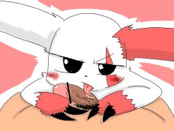 anthro blush bodily_fluids censored claws denbukuro drooling duo female first_person_view generation_3_pokemon genitals human human_on_anthro ineffective_censorship interspecies licking looking_at_viewer male male/female male_pov mammal nintendo penis pokemon pokemon_(species) pokephilia pubes saliva tongue tongue_out zangoose