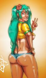 2d ass_cleavage brazilian brazilian_female brazilian_miku bronxboy79 busty butt_crack exhibitionism exposed female female_focus female_only hatsune_miku hourglass_figure nude nude_female nudity pinup pinup_pose tagme tan tan-skinned_female tan_body tan_skin tanline twintails vocaloid wide_hips