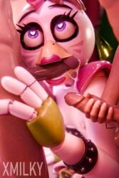 1female 1girls 2boys 3d 3d_(artwork) 3d_artwork about_to_cum alternate_skin_color alternate_version_available blowjob chicken chicken_girl cum cum_in_mouth cum_on_mouth cum_on_penis female five_nights_at_freddy's five_nights_at_freddy's:_security_breach fnaf glamrock_chica_(fnaf) heart_eyes human_male/female_robot light-skinned light-skinned_male light-skinned_penis light_skin looking_at_another magenta_lips magenta_lipstick male open_mouth oral oral_sex penis penis_in_mouth penis_on_penis robot robot_girl straight tagme white_body x3milky