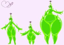 2d_(artwork) alternate_version_at_source alternate_version_available ben_10 big_butt biperadis chaquetrix fat_ass female_focus female_only goop goop_(ben_10) green_body huge_ass pink_eyes shortstack slime slime_girl small_breasts thick_thighs wide_hips