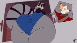 animated anthro ass_bounce ass_jiggle big_ass_(male) larger_male massive_ass no_sound smacking_own_ass smaller_male tagme talidrawing thick_thighs thunderthighs trapped_in_underwear video