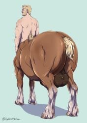 ass backsack balls beard big_balls centaur facial_hair lykostherium male male_only solo solo_male taur