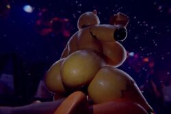 alphasoup anthro anthro_penetrated big_ass big_breasts chica_(fnaf) cowgirl_position five_nights_at_freddy's furry larger_female robot robot_girl size_difference tagme toy_chica_(fnaf) vaginal_penetration video