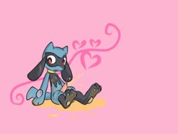 grin heart male nintendo peeing penis pink_background pokemon riolu simple_background sirbengames smile uri urination urine video_games watersports