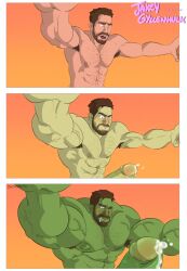 armpit armpit_hair balls bara big_penis bigthortita boner erection growth growth_sequence hulk hulked_out hulking_out jake_gyllenhaal male male_only marvel muscle_growth muscles muscular nude penis real_person solo solo_male