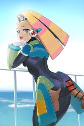 1boy 2020 android anus ass ass_grab blonde_hair bodysuit edit mega_man mega_man_x pallette penis petite robot robot_girl thighs third-party_edit ultracat7724