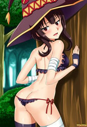 bikini bra female kono_subarashii_sekai_ni_shukufuku_wo! looking_at_viewer megumin purple_bra purple_panties solo tenzen thong_panties underwear