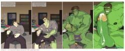 balls bara big_penis bigthortita blush boner bruce_banner erection growth growth_sequence hulk hulk_(series) hulked_out hulking_out male male_only marvel muscle_growth muscles muscular penis ripped_clothing solo solo_male