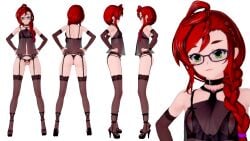 character_sheet glasses high_heels killycibo koikatsu miyamoto_yuuki platform_heels red_hair tagme