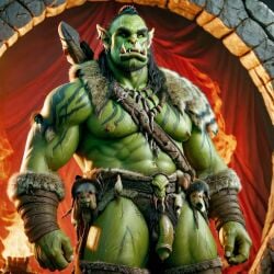 ai_generated bara big_muscle big_penis erection green_skin huge_cock ia_generated male muscular_male orc orc_male orced penis