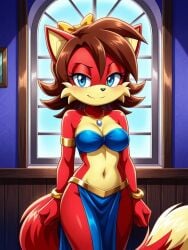 1girls ai ai_art ai_generated archie_comics bra female female/solo fiona_fox fox foxknightyouko loincloth mobian mobian_fox navel posing solo sonic_(series) sonic_(series) sonic_the_hedgehog_(archie) sonic_the_hedgehog_(comics) sonic_the_hedgehog_(series)