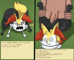 absurd_res angry anthro ass big_butt braixen canid canine duo english_text female forced generation_6_pokemon hi_res human instant_loss_2koma la_sandia_(artist) leg_grab male male/female mammal nintendo pokemon pokemon_(species) profanity public public_sex rape sex spiral_eyes text unconscious