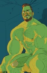 balls bara big_penis bigthortita boner erection hulk hulk_(series) male male_only marvel muscles muscular nude penis solo solo_male