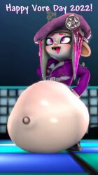 2022 ahe_gao ahegao_face animated digestion digestion_noises octoling octoling_girl popsicle_pen same_size_vore soft_vore sound splatoon splatoon_(series) tagme video vore vore_belly vore_day