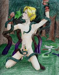 1boy anal link link_(ocarina_of_time) male male_only malesub navi nude ocarina_of_time straight_hair tentacle tentacle_on_male tentaclejob tentacles_on_male the_legend_of_zelda tree