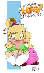 1girls darkboss eating_panties fumu_(kirby) kirby kirby:_right_back_at_ya! kirby_(series) name_drop nintendo panties shortstack tagme tiff_(kirby)