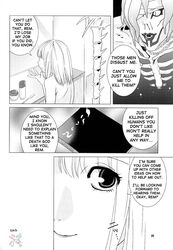 comic death_note dialogue english_text female human misa_amane monochrome rem_(death_note) tagme text