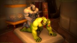 3d abs anal anal_sex archmagerykarr bara beard black_hair cum erection gag gagged gay looking_at_viewer male male_only moan muscles muscular naughty_face nipples nude open_mouth orc pecs penetration penis red_hair sex tattoo video_games warcraft world_of_warcraft yaoi