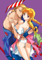 female ass billy_kane blush braid breast_press breasts brother_and_sister dress dress_lift fatal_fury incest king_of_fighters lilly_kane looking_back panties petticoat pink_dress siblings snk standing thigh_gap thighs twin_braids underwear white_panties