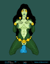 1girls 2d alien alien_girl alien_look_like_human breasts dildo female fishnet gamora green-skinned_female green_skin guardians_of_the_galaxy insertion marvel omni solo straight_hair torn_clothes