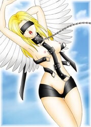 angel angel_(megami_tensei) atlus blindfold breasts chain collar color female female_only megami_tensei solo tagme