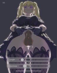 ani_(twitter) bottomless bottomless_futa bottomless_skirt dress dress_lift flaccid futanari grok_(x) grok_(xai) intersex looking_at_viewer looking_down looking_down_at_viewer penis presenting presenting_penis slider slider_(control) suanhe10449 thighs twitter