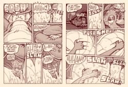 about_to_fail anal anal_sex aroused belly big_belly bodily_fluids cloaca_juice cloacal cloacal_penetration comic dialogue dominant dominant_female dragon drooling duo erection excessive_cloaca_juice female feral genital_fluids genitals ginger_(shyguy9) guy_(shyguy9) hand_on_belly holding_belly human human_on_feral imminent_orgasm interspecies larger_female larger_feral living_insertion living_insertion_play male male/female mammal meme mythological_creature mythological_scalie mythology no_nut_november no_nut_sabotage one_eye_obstructed penetration precum saliva scales scalie scutes shyguy9 size_difference smaller_human smaller_male submissive submissive_male sweat tail tail_coil tail_squeeze talking_feral thick_tail zoophilia