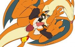 anal anal_sex anthro anthro_on_feral balls big_dom_small_sub canine charizard feral fox knot male mammal mega_charizard mega_charizard_y mega_evolution nintendo open_mouth penetration pokemon pokemon_(species) renard_foxx size_difference slit stomach_bulge tongue tongue_out video_games view_from_below yaoi zoophilia