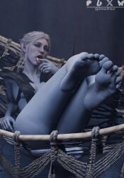 1girls 2hour2 3d 3d_(artwork) 3d_model 3d_render ass baldur's_gate_3 barefoot blender blue_skin breasts feet feet_focus feet_up female finger_on_tongue foot_fetish foot_focus legs looking_at_viewer minthara open_mouth red_eyes sideboob soles solo solo_female toes tongue tongue_out white_hair