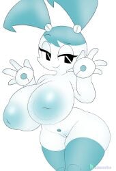 breasts female huge_breasts inverted_nipples jenny_wakeman nickelodeon puffy_nipples pussy robot robot_girl robot_humanoid sawavhs watermark white_body xj-9