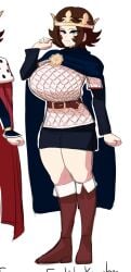 armor armored_female belt big_ass big_breasts big_thighs blue_eyes breasts brown_hair chainmail country_inc_(yuric_inc) crown female female_only france france_(yuric_inc) french_female hourglass_figure huge_breasts massive_breasts mole_under_mouth national_personification tight_clothing yuric_inc