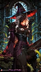 ai_generated balls black_skin blue_eyes dark-skinned_female dark-skinned_futa dark-skinnedsub dark_skin dickgirl elden_ring elden_ring_nightreign erect_penis erection female foreskin fromsoftware futa_focus futa_only futanari intersex long_hair manofmidas penis recluse_(nightreign) tentacle tentacles_in_penis uncircumcised urethra urethral_insertion urethral_penetration vines white_areola white_eyebrows white_glans white_hair white_nipples witch witch_costume witch_hat