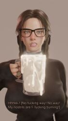 1girls 3d 3d_(artwork) amulet ass black_choker black_glasses black_heels black_shoes blender blender_eevee bow bow_in_hair bow_ribbon braid braided_hair braided_ponytail braided_twintails braids breasts brown_hair brown_skirt brown_socks brown_sweater caption choker cum cum_drip cum_in_container cum_mug cute disgusted disgusted_look ear_piercing earrings english_text female female_focus female_only fully_clothed glass_of_cum glasses green_eyes heels high_heels holding_object huge_ass huge_breasts lip_piercing lip_ring long_socks lots_of_jewelry necklace nose_blush nose_piercing nose_ring original_character osimai pencil_skirt ring ring_piercing runa_(osimai) socks steam steaming stiletto_heels stockings sweater tall_girl text thigh_highs thighhighs tight_clothing tight_skirt tight_sweater twintails
