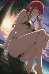 1boy1girl ai ai_generated ass ass_focus asshole chainsaw_man cum cum_in_ass cum_in_pussy cum_in_pussy cum_inside from_behind goonimeai makima_(chainsaw_man) naked naked_female penetration pussy pussy_lips red_hair sex spreading squatting vagina vaginal_penetration vaginal_sex