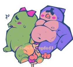 2boys anthro anthro_on_anthro anthro_only ass blue_skin blush_lines brawl_stars buzz_(brawl_stars) buzz_x_mr._p cartoony closed_eyes cum cum_in_ass cum_splatter cumming_from_anal_sex cumming_inside cumming_while_penetrated cumming_while_penetrating dinosaur dot_eyes enjoying enjoying_sex foreskin fully_nude gay gay_sex green_skin humanoid_penis leaking_cum leaking_cum_from_asshole male moaning_in_pleasure moaning_on_cock mr._p_(brawl_stars) on_fours one penguin penis red_penis request sex side_fuck somehornydud3 standing_on_one_leg strawpage_request sweatdrop sweating tagme uncircumcised uncut white_background