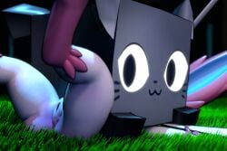 2024 3:2 3d 3d_(artwork) 3d_model :3 after_sex anthro black_eyes black_nose black_whiskers blue_inner_ear crossover digital_media_(artwork) domestic_cat duo eeveelution fanfurry featureless_legs feet felid feline felis female female_anthro feral fur generation_6_pokemon genitals green_grass grey_body grey_ears grey_fur grey_tail humanoid_genitalia humanoid_vulva larger_anthro larger_female lying male male/female male_feral mammal night nintendo obscured_face on_back on_grass on_top_of outside pet_simulator_x pink_ears pink_feet pokemon pokemon_(species) pussy ribbons_(anatomy) roblox size_difference small_nose smaller_feral smaller_male smile square_(anatomy) sylveon tail vulva whiskers white_body white_fur