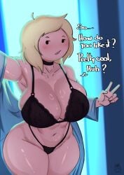 1girls adventure_time adventure_time:_fionna_&_cake big_breasts blonde_hair cartoon_network ecchipoo english_text fionna_and_cake fionna_campbell fionna_the_human_girl huge_breasts light-skinned_female light_skin lingerie lingerie_only underwear