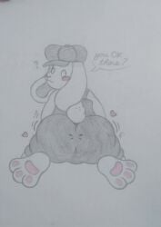 1anthro 1boy 3_toes ? anthro anthro_male anthro_only ass ass_focus back_view backview big_ass big_ass_(male) big_butt big_butt_(male) black_clothing blot_(broadside) blush_sticker blush_stickers broadside_beach bunny butt_focus clothed clothes clothing cotton_tail dialogue english english_dialogue floppy_ears frown frowning fully_clothed fully_clothed_anthro fully_clothed_male furry furry_male furry_only furry_solo graphite_(artwork) hat heart heart_symbol jpeg lagomorph looking_at_viewer looking_at_you looking_back_at_viewer male male_ass male_ass_focus male_butt male_butt_focus male_furry male_only no-human no_human no_humans no_pupils no_visible_genitalia on_knees only_furry only_male overalls paw_pads paws pencil_(artwork) pink_pawpads pupilless_eyes question question_mark questionable rabbit shipwrecked_64 slight_bulge solo solo_anthro solo_furry solo_male speech_bubble sprigatinho tail traditional_art traditional_media traditional_media_(artwork) white_body white_fur