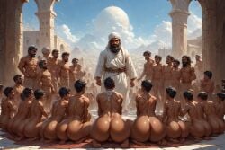 ai_generated ass big_ass big_butt clothed_male_nude_male fat_ass islam male muhammad multiple_males nude nude_male nudity saudi_arabia yaoi