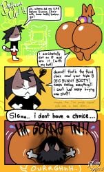 anal anal_vore anthro ass balls big_balls big_butt comic dialogue domestic_cat duo fan_character felid feline felis female genitals glistening glistening_body hi_res huge_butt hyper hyper_butt lagomorph leporid male male/female mammal rabbit same_size_vore sequence skee-lo speech_bubble spread_butt spreading thick_thighs vore vore_sequence wowthisisgreat