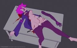 after_rape after_sex after_vaginal aftermath blood blood_puddle blood_stain breasts champaanimation commission corpse cum cum_in_pussy cum_inside dead death female female_death female_only half-dressed half_naked knife partially_clothed pink_eyes pink_hair pink_nipples pussy questionable_consent rape robotic_arm small_breasts snuff stabbed stabbing