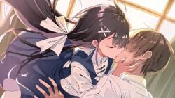 2boys clothed crossdressing dress femboy game_cg gay girls!_girls!_girls!? kaduki_sena kissing male male_only myosuki tagme visual_novel yaoi