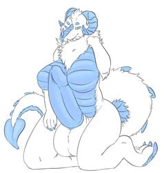 1futa anthro balls big blue chest dragon fluf fluffy furry futanari fuzzy herm horns hyper intersex solo_futa strikeanywhere tail