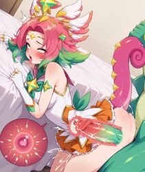 ahe_gao ai_generated cum cum_in_pussy cum_inside green_eyes huge_ass huge_cock huge_cumshot league_of_legends league_of_legends:_wild_rift lizard multicolored_body multicolored_hair neeko orange_hair ovum riot_games sacredstar sex short_hair star_guardian_series tail xray_view