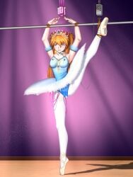 1girls asuka_langley_sohryu balancing ballerina ballerina_shoes ballet_dress ballet_leotard bondage electric_shock female makeup neon_genesis_evangelion parallel pussy rope_bondage shock_collar tiara torture vibrator vibrator_in_pussy vibrator_under_clothes white_pantyhose