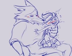 alessandro_(artist) anal anal_sex animal_genitalia animal_penis anthro balls big_dom_small_sub blush bodily_fluids boots bottomless canid canine canis cheek_tuft claws cloak clothed clothing crouching crying cum cum_drip cum_in_ass cum_inside cum_overflow death_(puss_in_boots) domestic_cat dominant dominant_male dreamworks dripping drooling duo ears_back ejaculation emanata eye_roll facial_markings facial_tuft felid feline feline_genitalia feline_penis felis footwear from_behind_position fuzzy genital_fluids genitals grey_background hand_on_hat hat head_markings headgear headwear heart_symbol holding_another holding_partner larger_male looking_at_another looking_at_partner looking_pleasured looking_up male male/male mammal markings mask_(marking) monochrome narrowed_eyes on_bottom on_lap on_top open_mouth open_smile overwhelmed partially_clothed penetration penis pivoted_ears poncho precum precum_drip puss_in_boots_(dreamworks) puss_in_boots_(franchise) raised_arm reaching_back red_eyes reverse_cowgirl_position saliva sex shaking shoes simple_background sitting size_difference smaller_male smaller_penetrated smile stomach_bulge submissive submissive_male tail tears tears_of_pleasure tongue tongue_out tremble_spikes trembling tuft whiskers wolf
