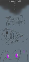 anon anthro ashtray bodily_fluids cum damion_the_skeleton electronics female five_nights_at_freddy's genital_fluids hi_res human lagomorph leaking_cum leporid mammal phone purple_eyes rabbit scottgames solo transformation transformation_through_sex y/n