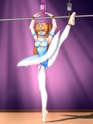 1girls asuka_langley_sohryu balancing ball_gag ballerina ballerina_shoes ballet_dress ballet_leotard bondage drool drooling electric_shock female harness_ball_gag harness_gag makeup neon_genesis_evangelion nose_hook parallel pussy rope_bondage shock_collar tiara torture vibrator vibrator_in_pussy vibrator_under_clothes white_pantyhose